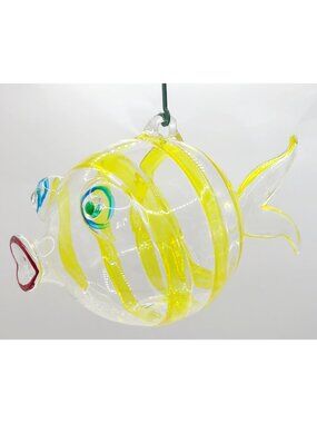 Hand-Blown Glass Puffer Fish Ornament Made in Italy Holiday Christmas Tree